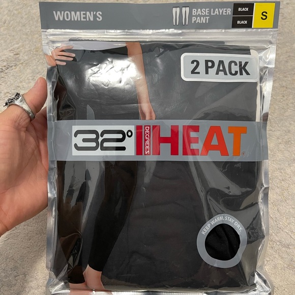 Brand New 2-Pack 32 Degrees HEAT Base Layer Legging Pants In Black - Picture 4 of 11